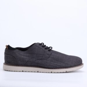 TOMS Navi Men’s Oxford Shoes in Black Crosshatch