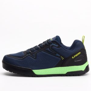 G. Pigeon Blue Lace-up Sneakers with Lemon Details