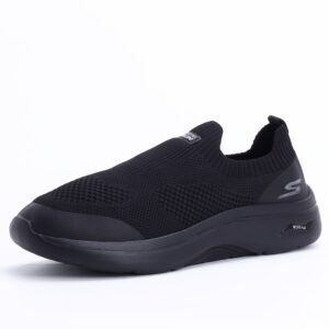 SKECHERS Go-Run Air-Cooled Lightweight Slip-On Sneakers In Black