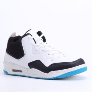 Unisex Courtside Angle Lace-up Sneakers In White/Black