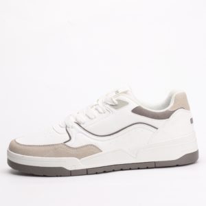 Creeks Men’s Casual Lace-up Sneakers – Detailed White