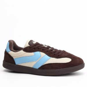 Kappa Parker 2 Unisex Sneakers – Coffee/Beige & Azure Accents