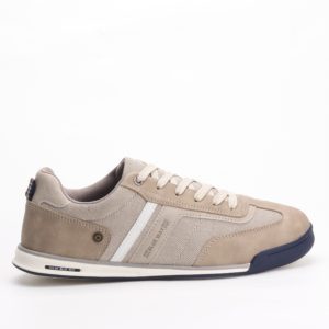 Blue Way Denim Lace-up Sneakers – Beige
