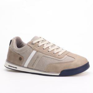 Blue Way Denim Lace-up Sneakers – Beige