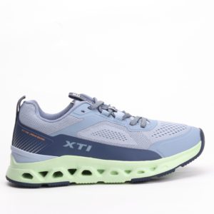 Xti Sporty Mesh Memory Foam Trainers – Sky Blue/Lime Green