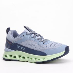 Xti Sporty Mesh Memory Foam Trainers – Sky Blue/Lime Green