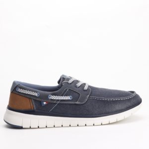 Xti Men’s Nautical Boat Shoes – Denim Blue