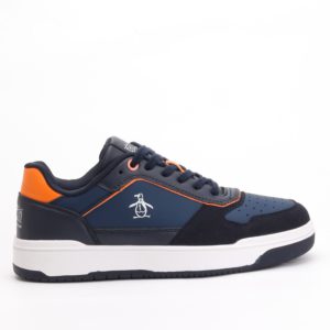 Original Penguin Style Giles Sneakers – Navy Blue/Orange Details