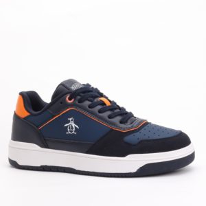 Original Penguin Style Giles Sneakers – Navy Blue/Orange Details