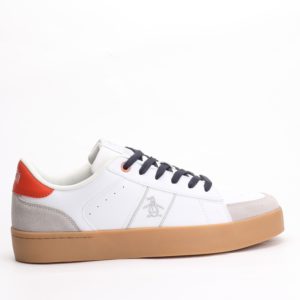 Original Penguin Steadman Sneakers – White/Orange Detail