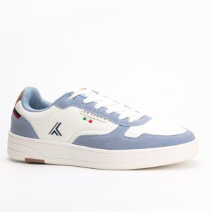Lee Martin Classic Casual Sneakers – White/Light Blue