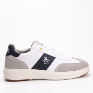 Original Penguin Grat Tennis Lace-Up Sneakers – White/Grey