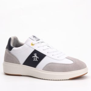 Original Penguin Grat Tennis Lace-Up Sneakers – White/Grey