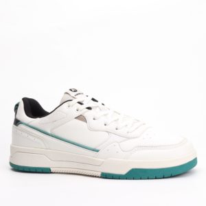 Airwalk Chance Lace-Up Sneakers In White/Teal Accents
