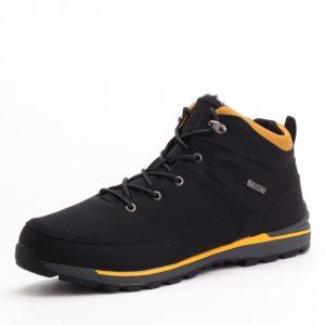 Vico Men’s Side Zipper Ankle Boots In Black/Yellow Accents