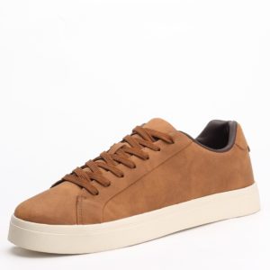 Jules Men’s Minimalist Matte Low-Top Sneakers In Tan