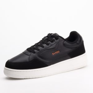 Bando Unisex Casual Lace-Up Sneakers – Black