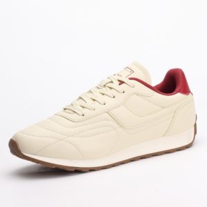 Cropp Lear Retro Quilted Trainers – Cream/Maroon