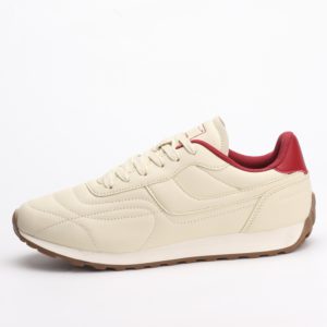 Cropp Lear Retro Quilted Trainers – Cream/Maroon