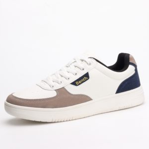 Bench Grainger Retro Court-Style Trainers – White/Taupe/Navy