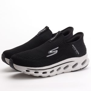 Skechers Hands Free Slip-Ins Go Walk Walking Sneakers – Black / Cream Sole