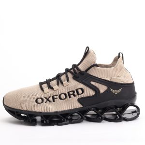 Oxford Blade Knit Running Sneakers – Natural Beige