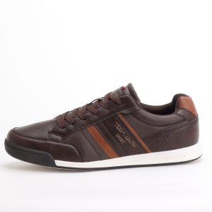 Teddy Smith Classic Leather Sneakers – Dark Brown