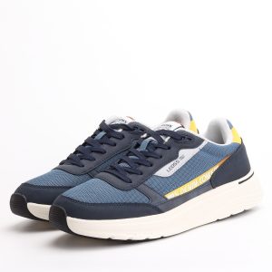 Leoss Denim Concept Casual Sneakers – Blue / Yellow Accent