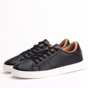 Mywear Stylish Men’s Sleek Canvas Sneakers – Black