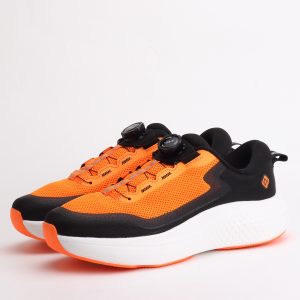 Lerdi Dial-Lace Breathable Mesh Running Sneakers – Orange / Black