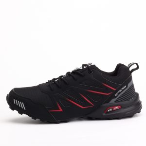 Walkourpath Orthopedic Waterproof Hiking Shoes – Black / Red