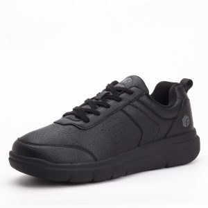 FitVille Orthopedic Arch Support Leather Sneakers – Black