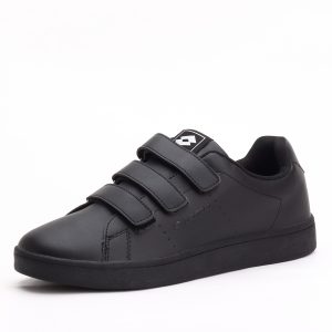 Lotto Ostuni 400 Triple Hook and Loop Strap Sneakers – All Black