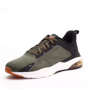 Via 02 Air Unisex Athletic Trainers – Olive Green / Orange