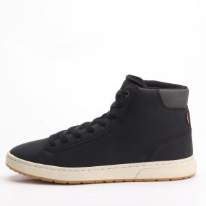 Levi’s Men’s Caleb High-Top Lace-Up Sneakers – Black / Charcoal