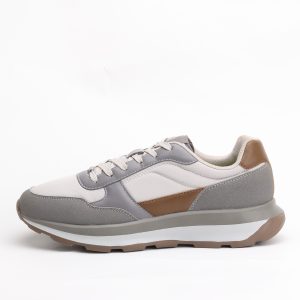 Comfort Plus Urban Sport Sneakers – Grey / White / Brown
