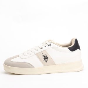 U.S. Polo Assn. Campy Casual Sneakers – White & Beige
