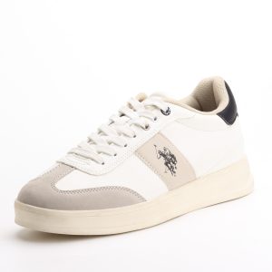 U.S. Polo Assn. Campy Casual Sneakers – White & Beige