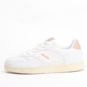Ellesse Nole Cupsole Classic Casual Court Shoes (White/Peach)