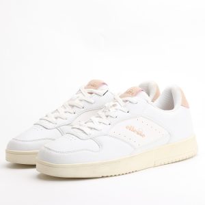 Ellesse Nole Cupsole Classic Casual Court Shoes (White/Peach)
