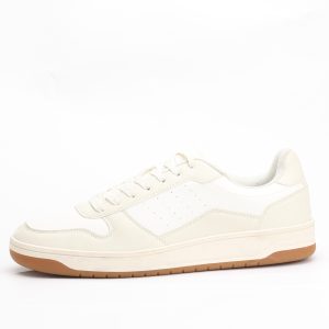Bonobo Men’s Court Basih Casual Sneakers – Coconut Milk / Off-White