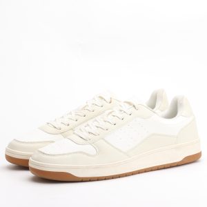 Bonobo Men’s Court Basih Casual Sneakers – Coconut Milk / Off-White