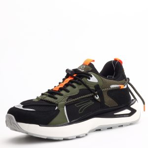 Loftykicks Apolo Neo Tech Premium Sneakers – Military Green & Black