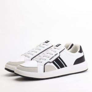 North Star Minimalist Streetwear Sneakers- White/Black