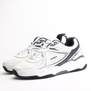 Bona Chunky Athletic Running Sneakers – White and Grey
