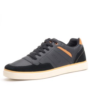 Creeks American Inspiration Black Sneakers with Orange Accents